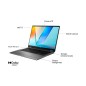 Portátil Convertible ASUS Vivobook 14 Flip OLED TP3407SA-QL064W, Intel Core Ultra 7 258V, 32GB RAM, 1TB SSD, Pantalla Táctil OLED 14"