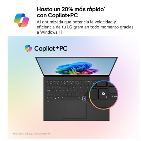LG Gram 15Z80T-G.AS58B Ryzen AI 5 340/16GB/1TB SSD 15.6" FHD Win11 Pro Negro
