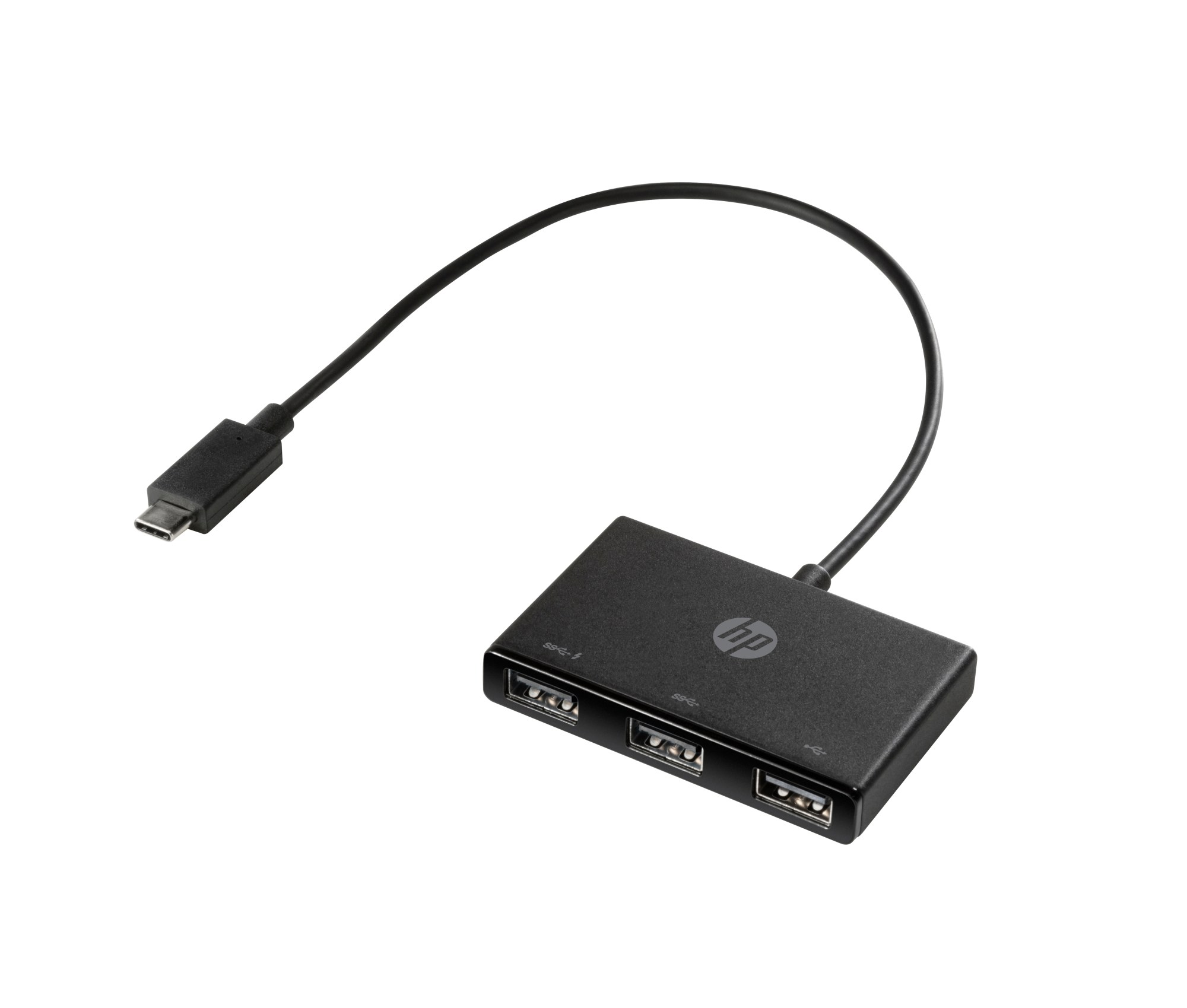 Hub USB HP USB-C a USB-A 3 puertos Negro