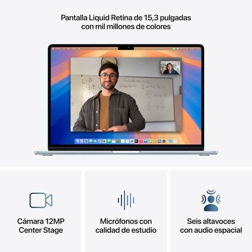Portátil Apple MacBook Air 15 15.3" M4 16GB Azul claro