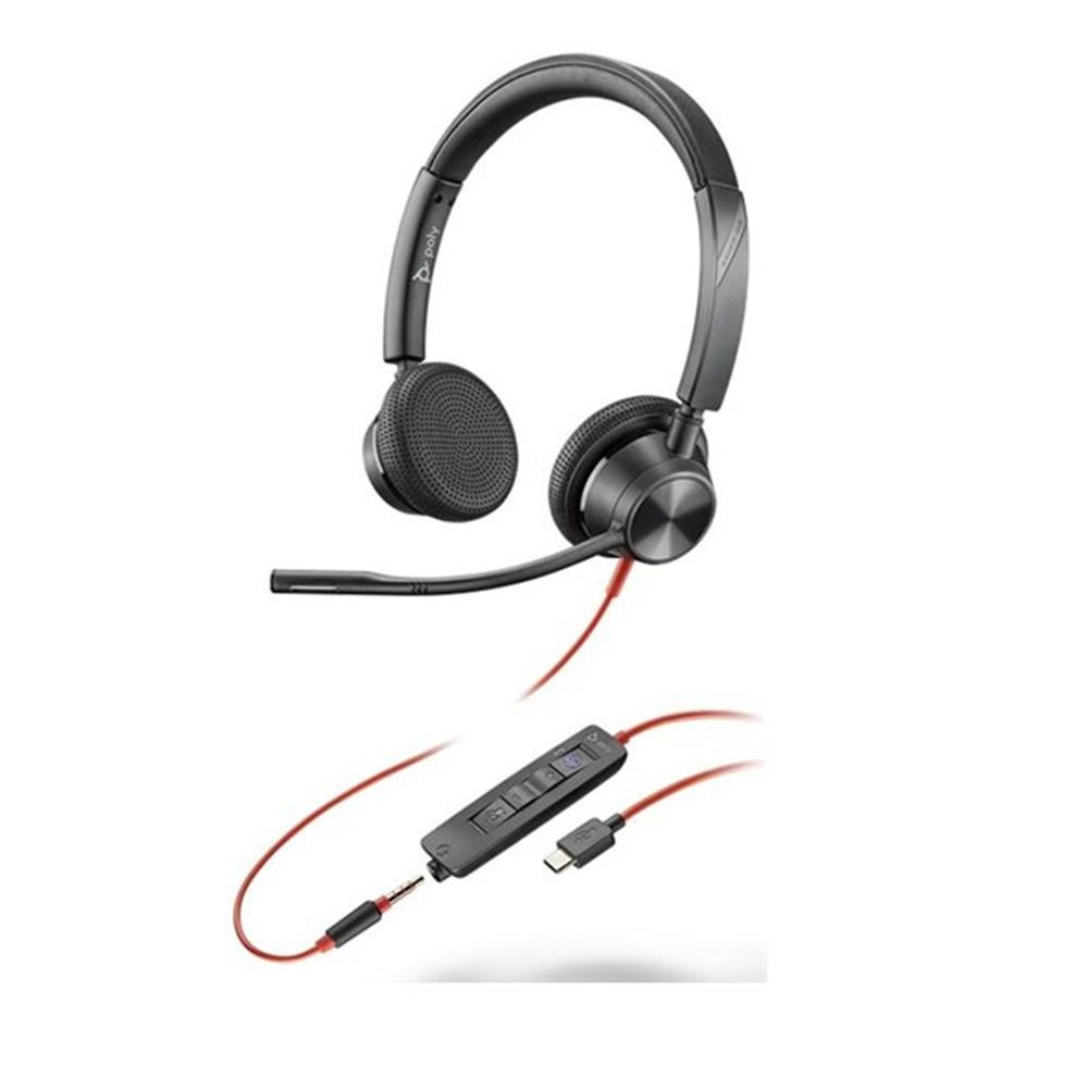Auriculares Poly Blackwire 3325 Diadema USB-C USB-A Jack 3,5 mm Negro