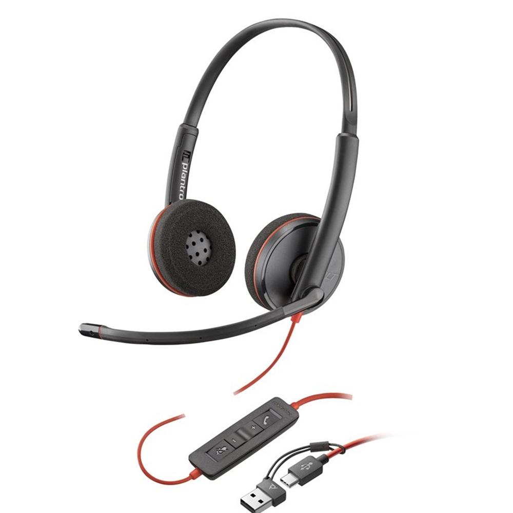 Auriculares Poly Blackwire 3220 Diadema USB-C Negro (adaptador USB-C/A)
