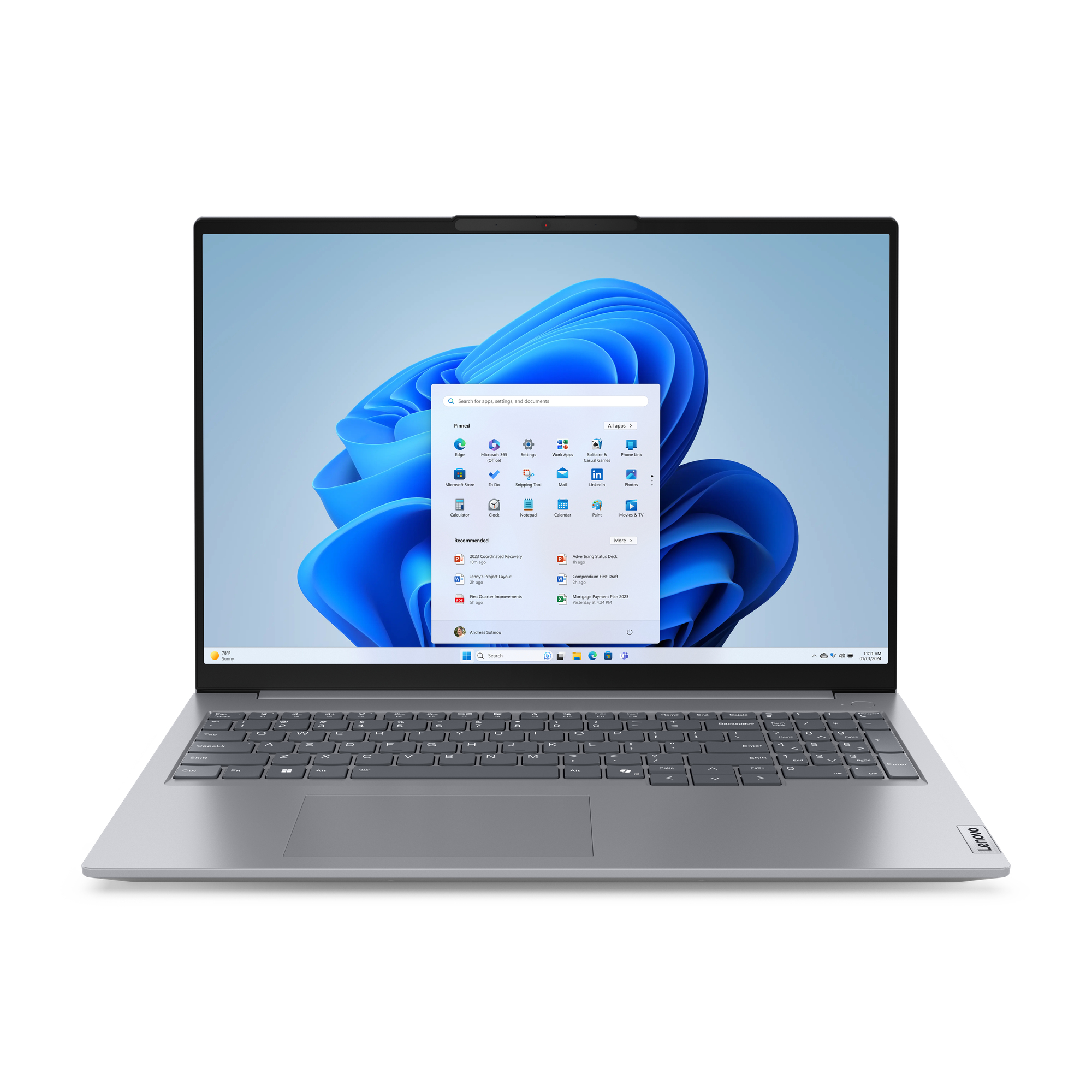 Portátil Lenovo ThinkBook 16 AMD Ryzen 5 7535HS 16GB 512GB SSD Windows 11 Pro (64 bits, Español) Gris