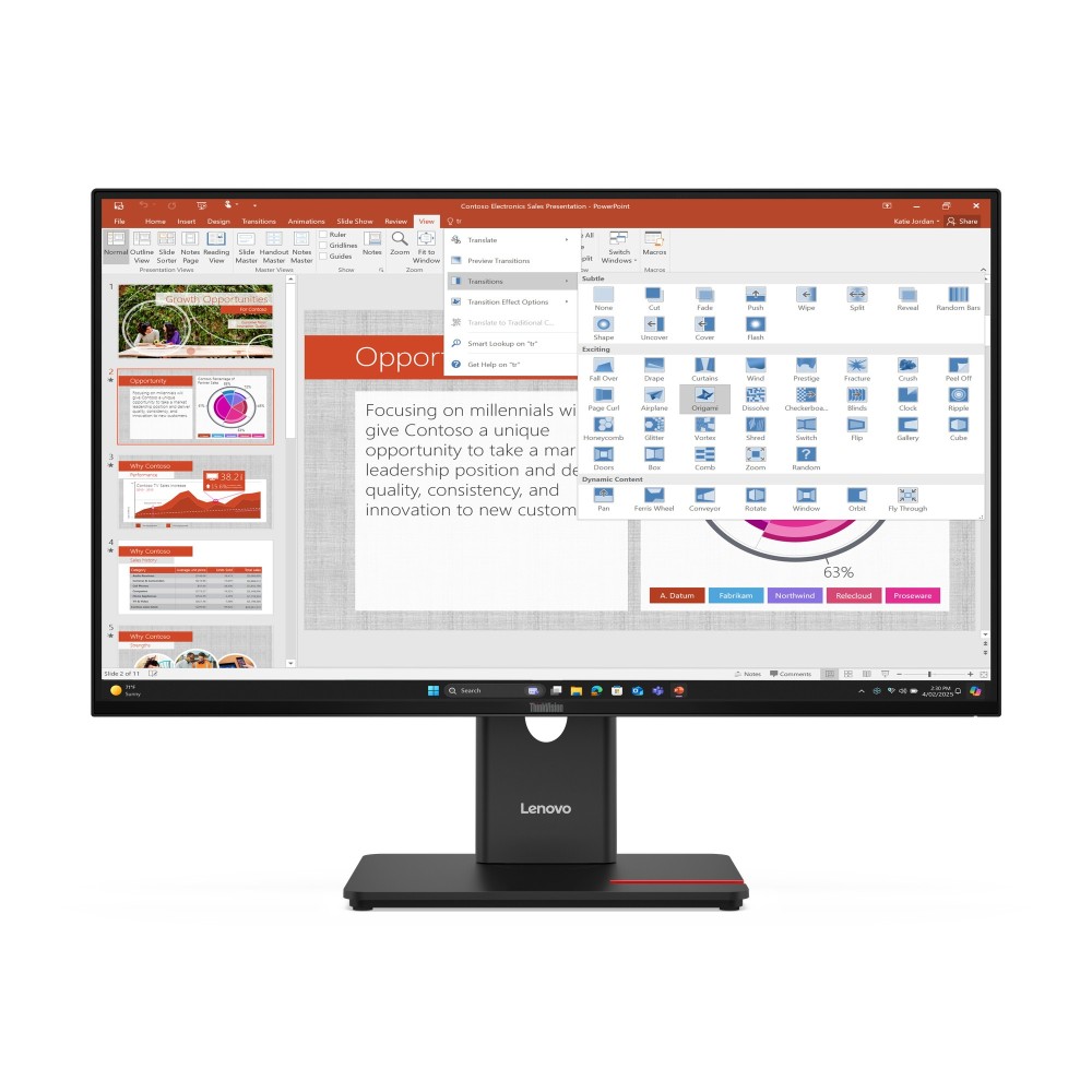 Monitor Lenovo ThinkVision T27-40 27" Full HD 1920x1080 IPS 120Hz Negro