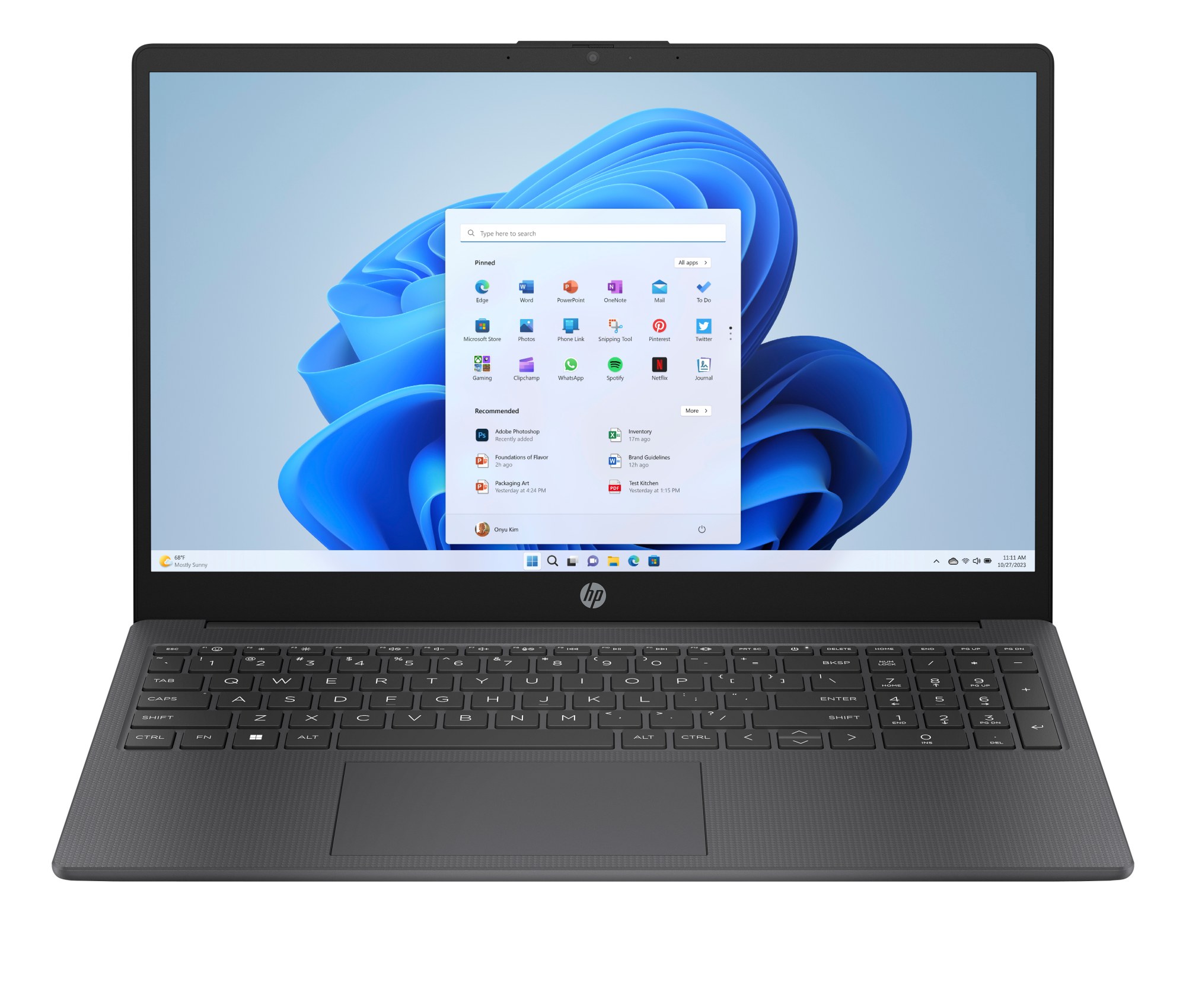 Portátil HP Laptop 15 15.6" Intel Core 7 150U 16GB 512GB SSD FreeDOS 3.0 Plata Teclado tamaño completo