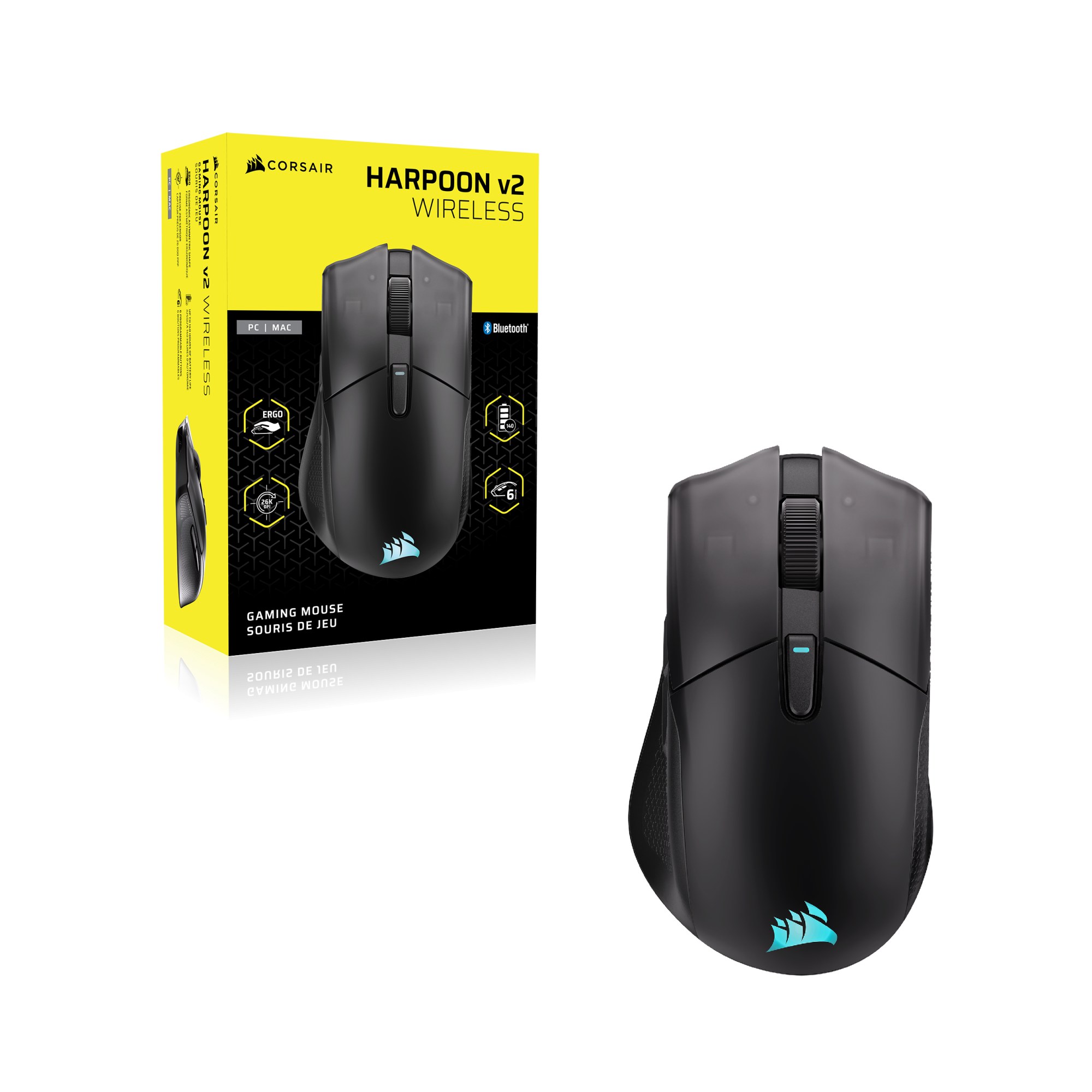 Ratón Corsair HARPOON V2 Inalámbrico Negro