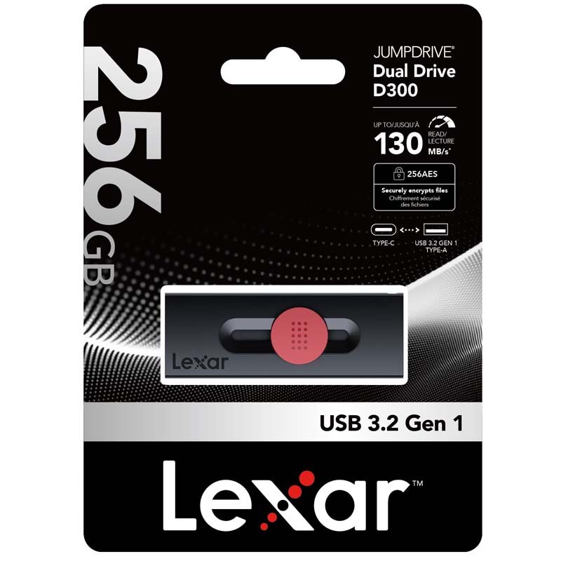 Memoria USB Lexar JumpDrive Dual D300 256GB USB-C