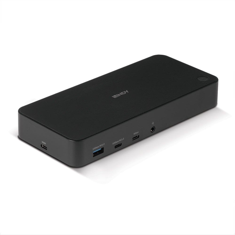 Docking station Lindy 43366 USB 3.2 Gen 2 Type-C 3 HDMI 2 DisplayPort Ethernet Negro