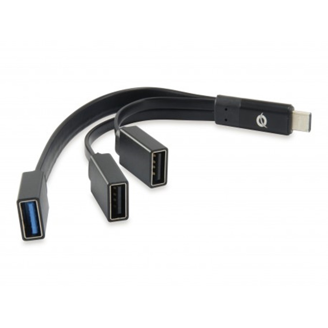 Hub USB Conceptronic HUBBIES01B USB-C 3 puertos Negro