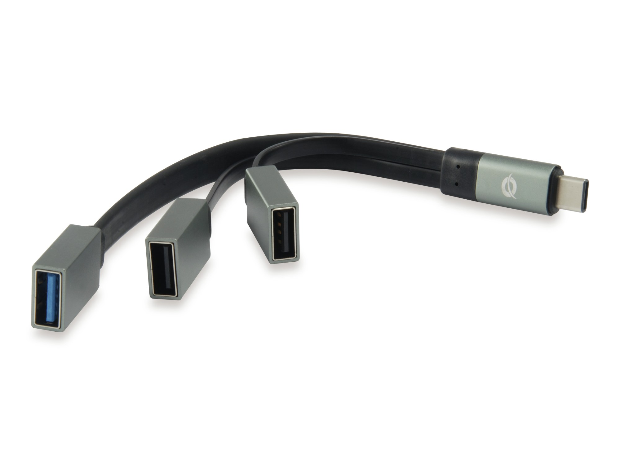 Hub USB Conceptronic Hubbies01G USB-C 3 puertos Gris