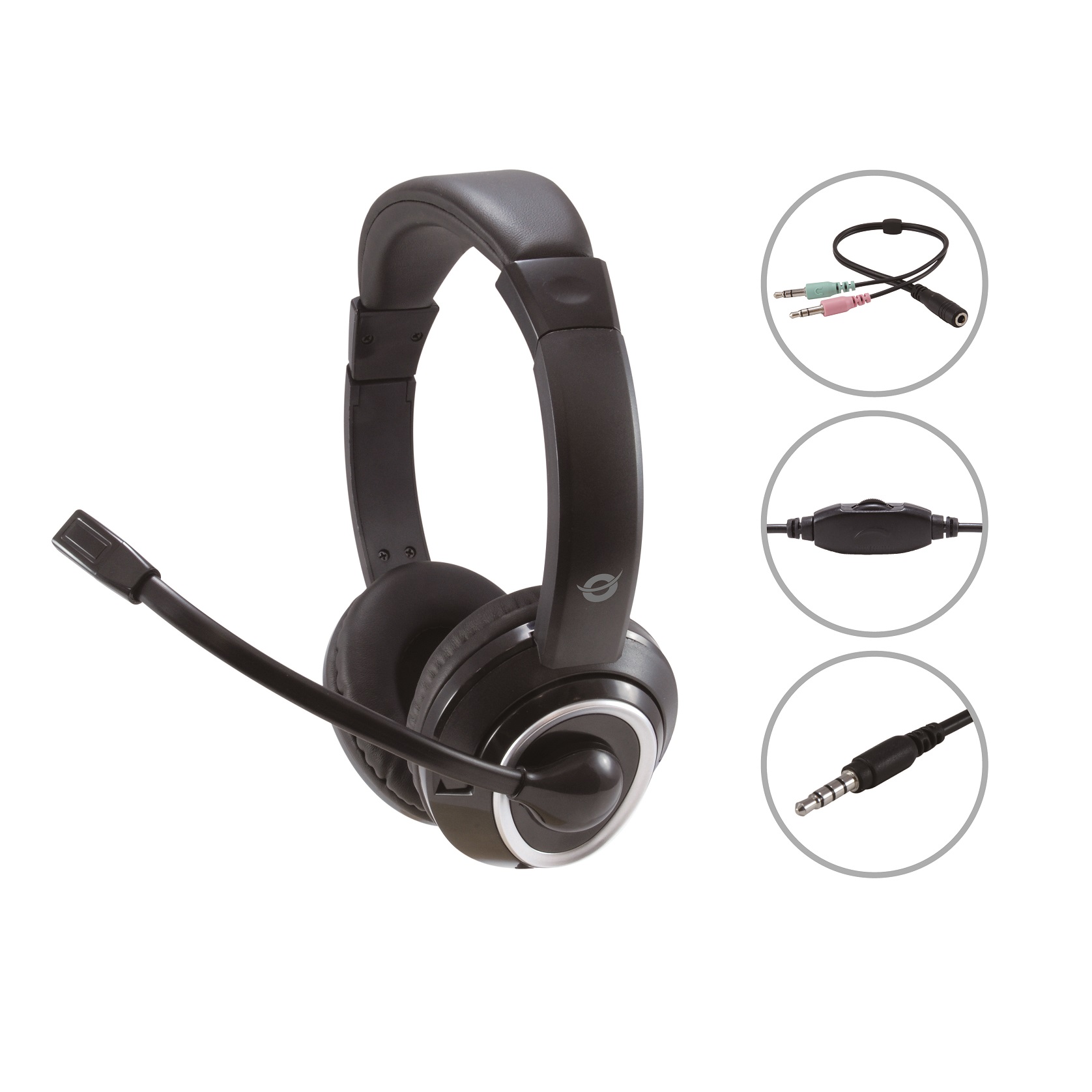 Auriculares Conceptronic Polona02BA Diadema Jack 3,5 mm Negro