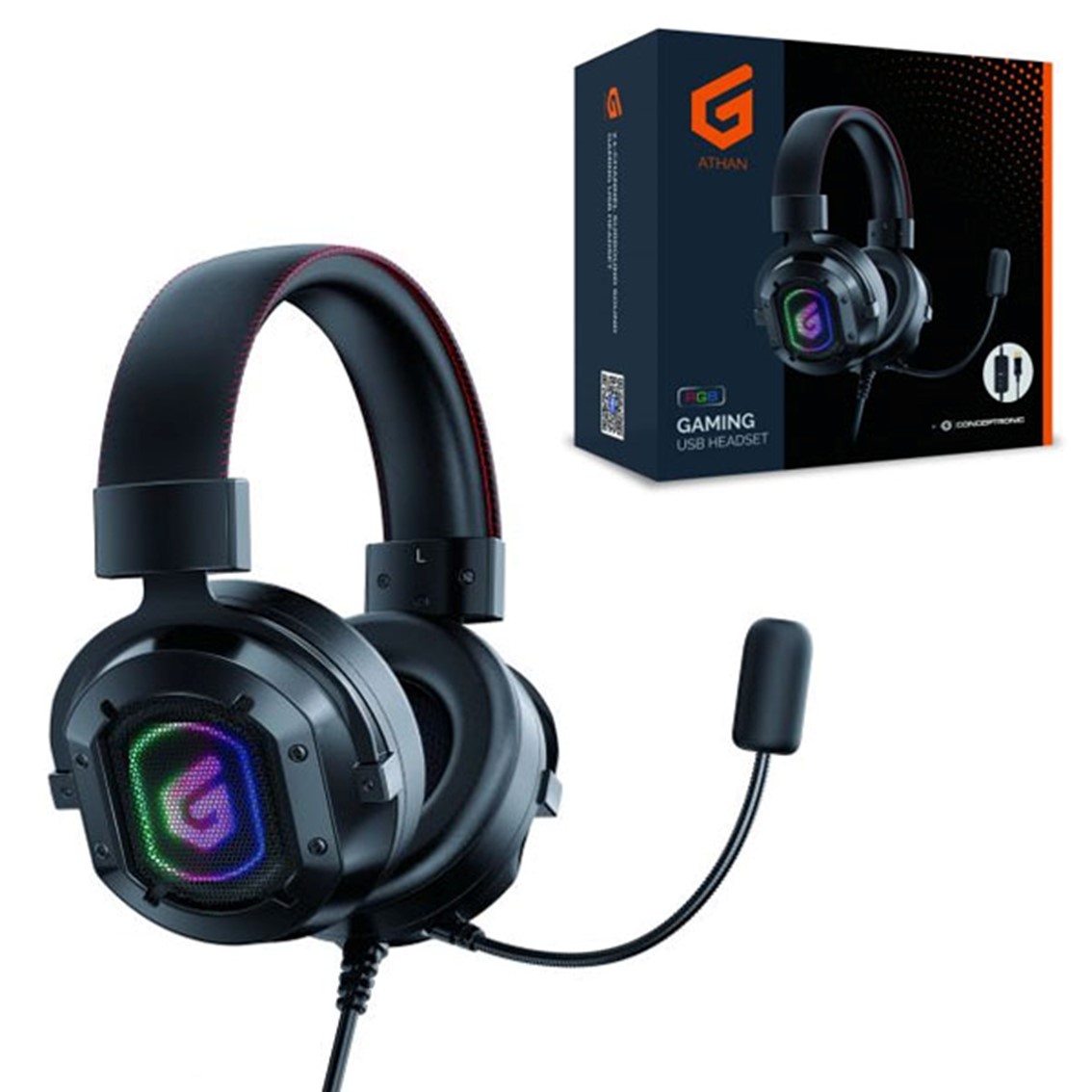 Auriculares Conceptronic Athan02B Diadema USB-A