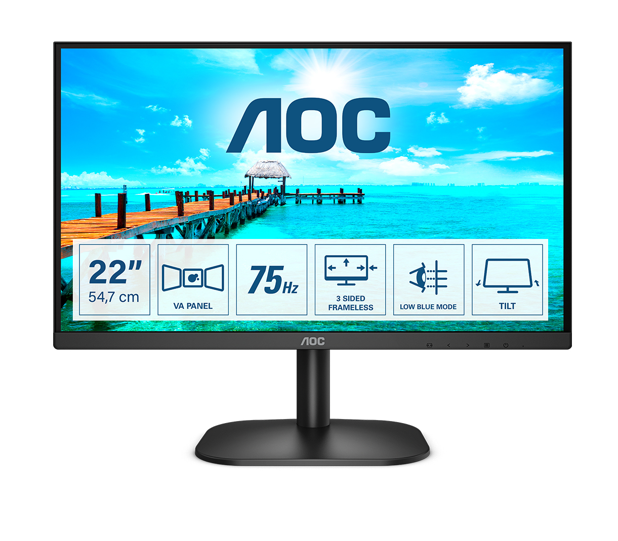 Monitor aoc 22b2h 21.5 pulgadas led fullhd