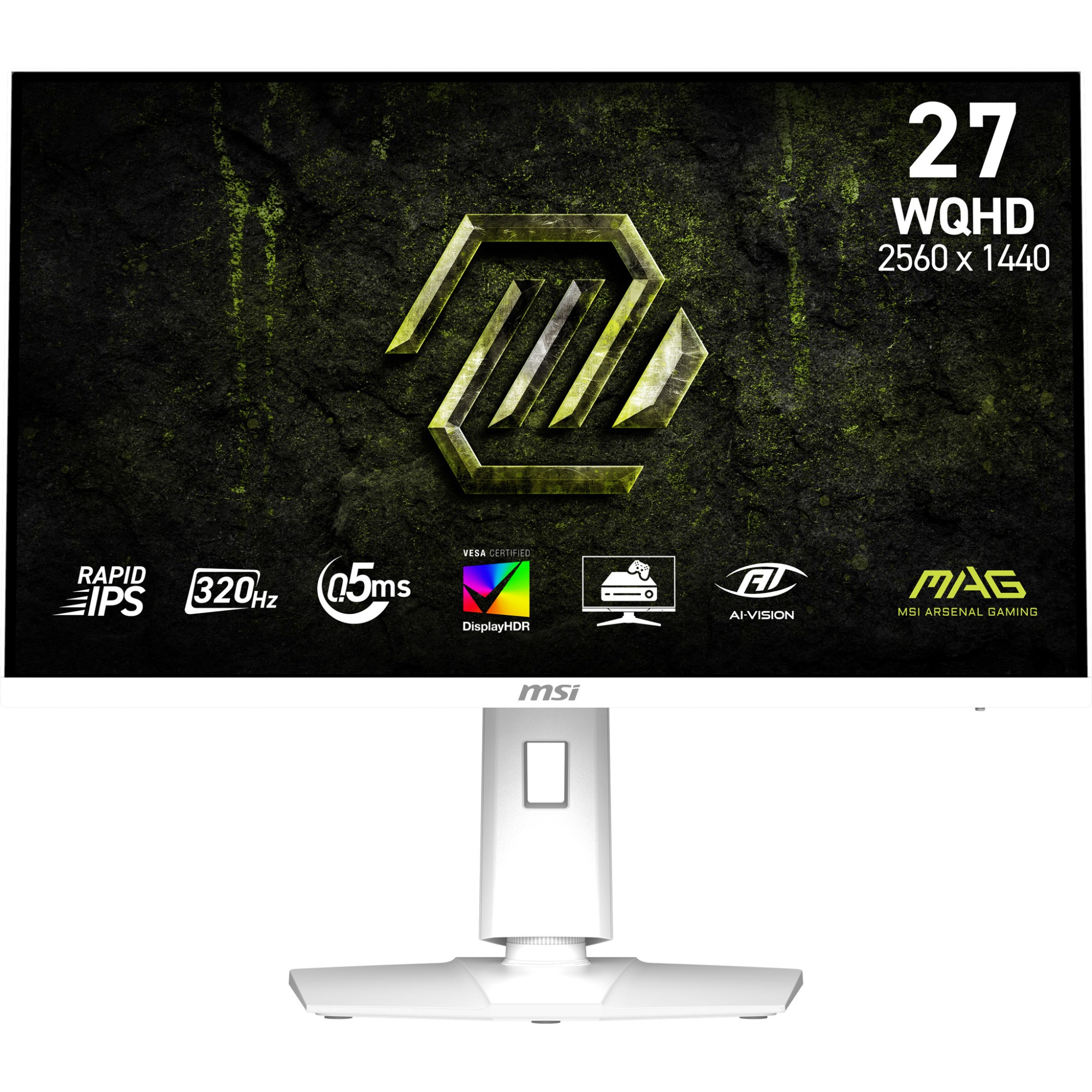 MSI MONITOR MAG 274QRFW X32. 27" RAPID IPS FLAT. 2560X1440. 320HZ. BLANCO