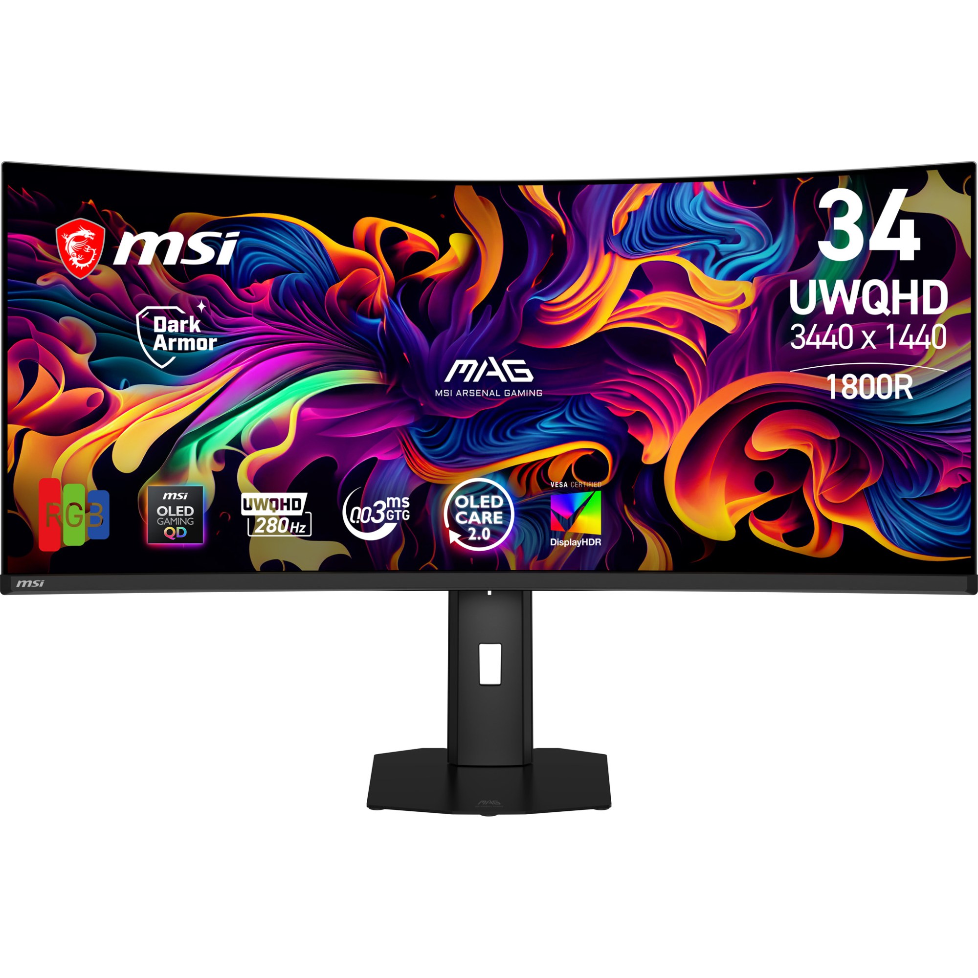 MSI MAG 341CQP QD-OLED X28 pantalla para PC 86,4 cm (34") 3440 x 1440 Pixeles Ul