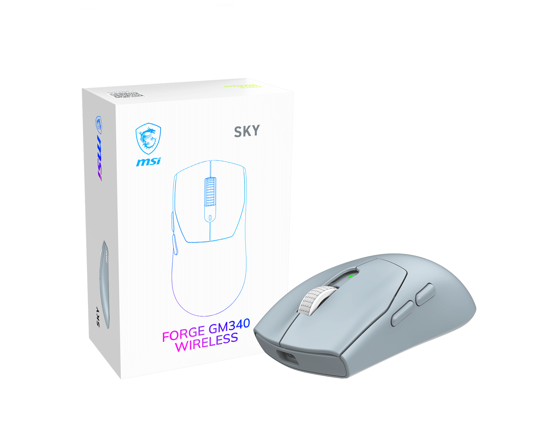 Ratón MSI FORGE GM340 W Inalámbrico Bluetooth Azul claro