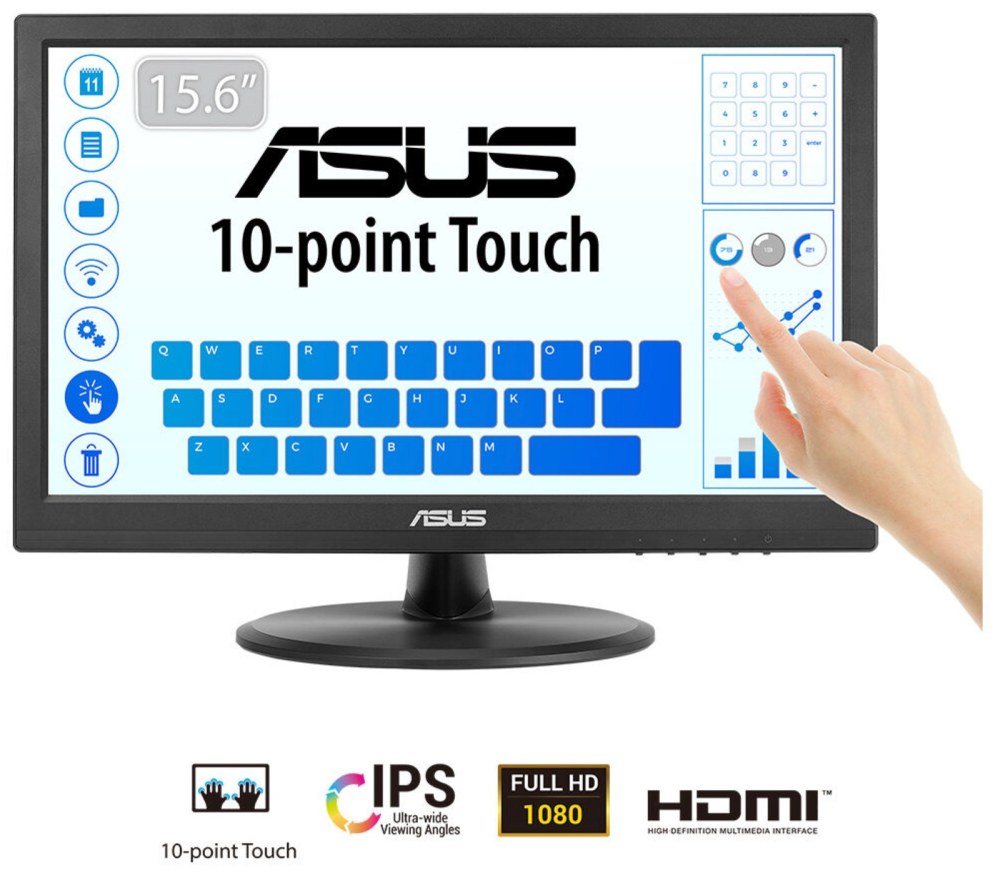 Asus VT169HE Monitor 15.6" Táctil IPS  VGA HDMI