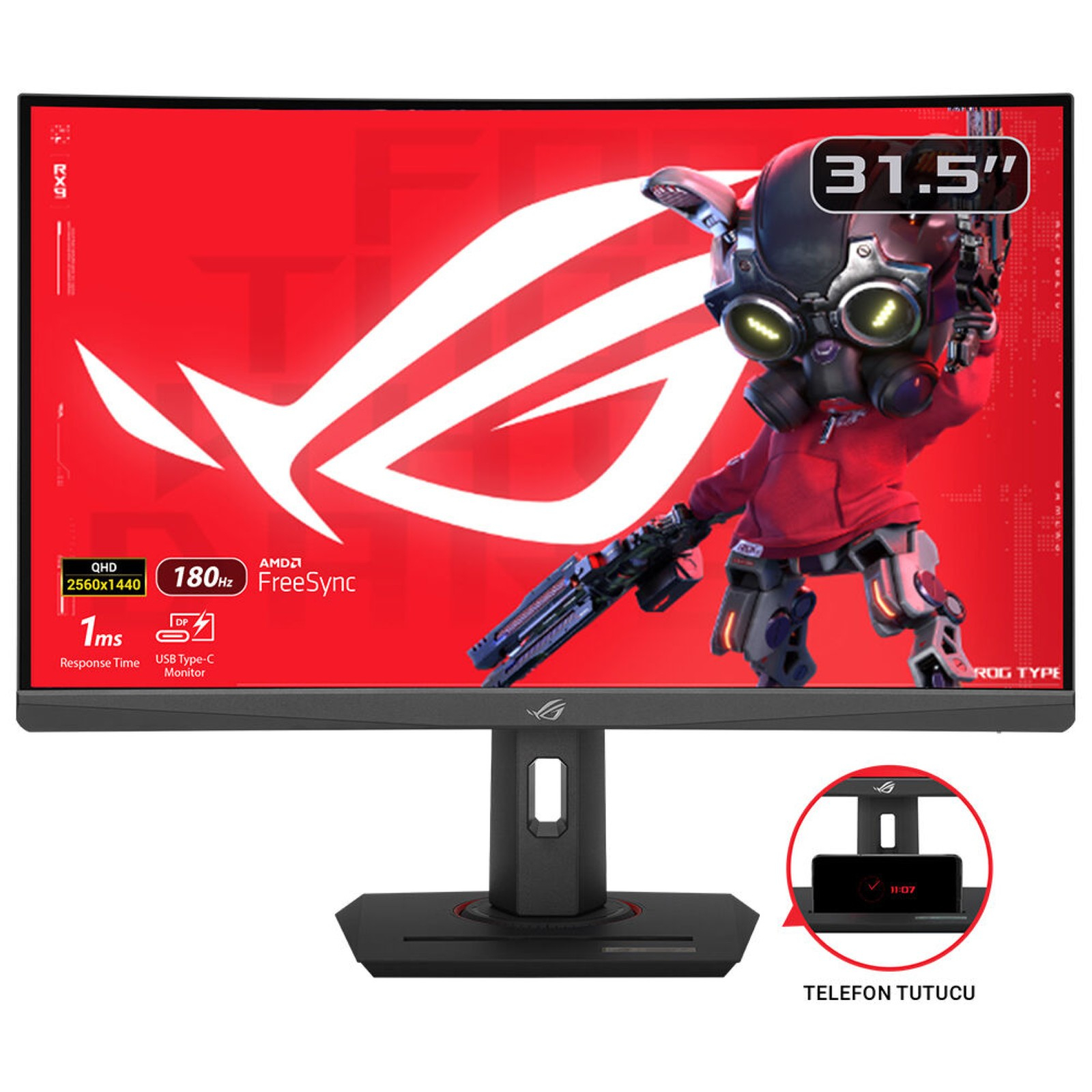 Monitor Asus ROG Strix XG32WCS 31.5" 2560 x 1440 180Hz VA Curvo Negro