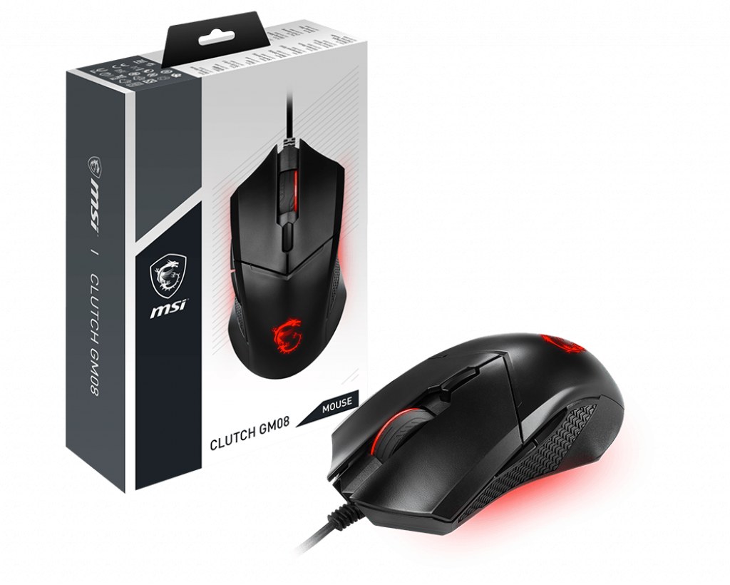 Ratón MSI Clutch GM08 Con cable Negro
