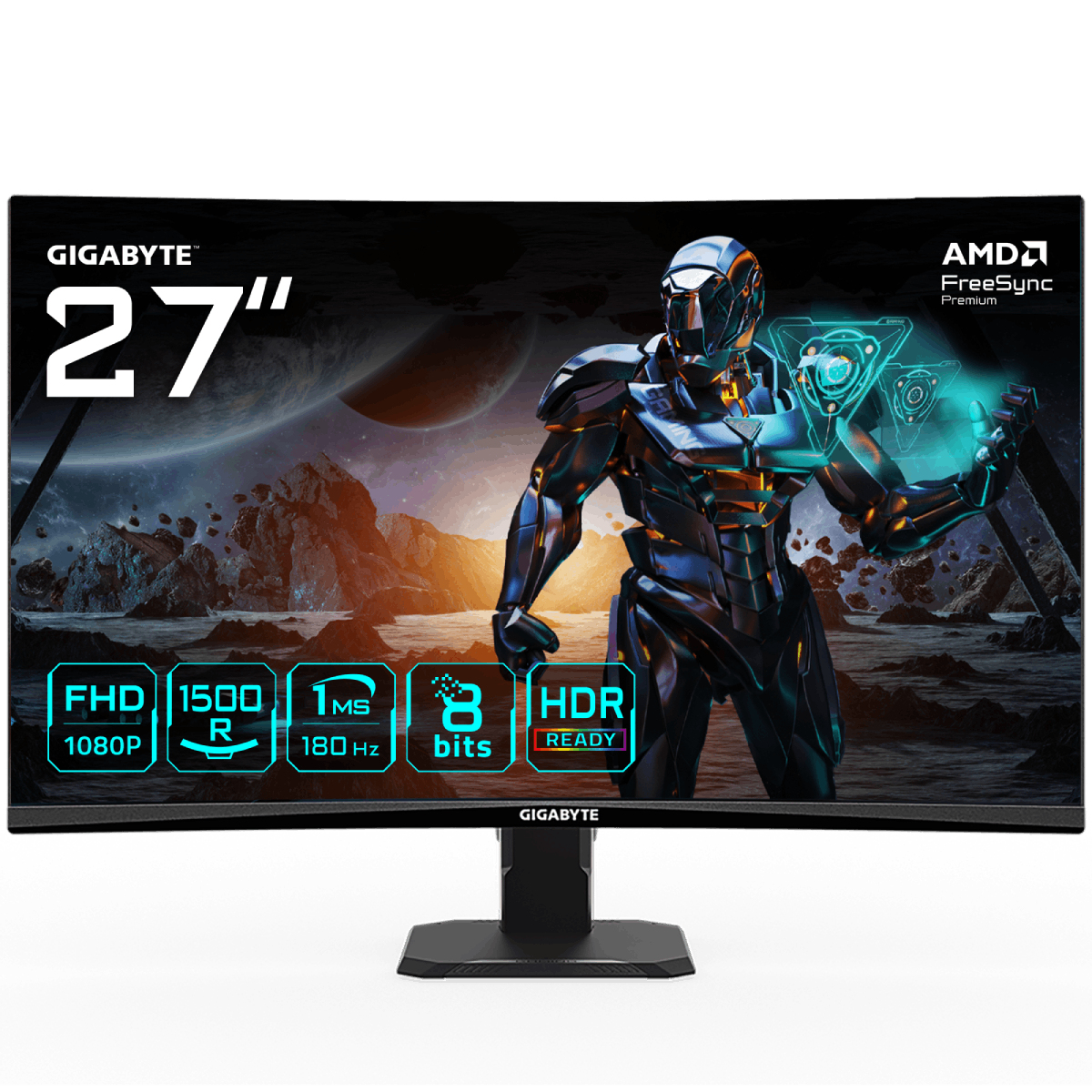 Monitor Gigabyte GS27FC 27" Full HD 1920x1080 180Hz VA Curvo Negro