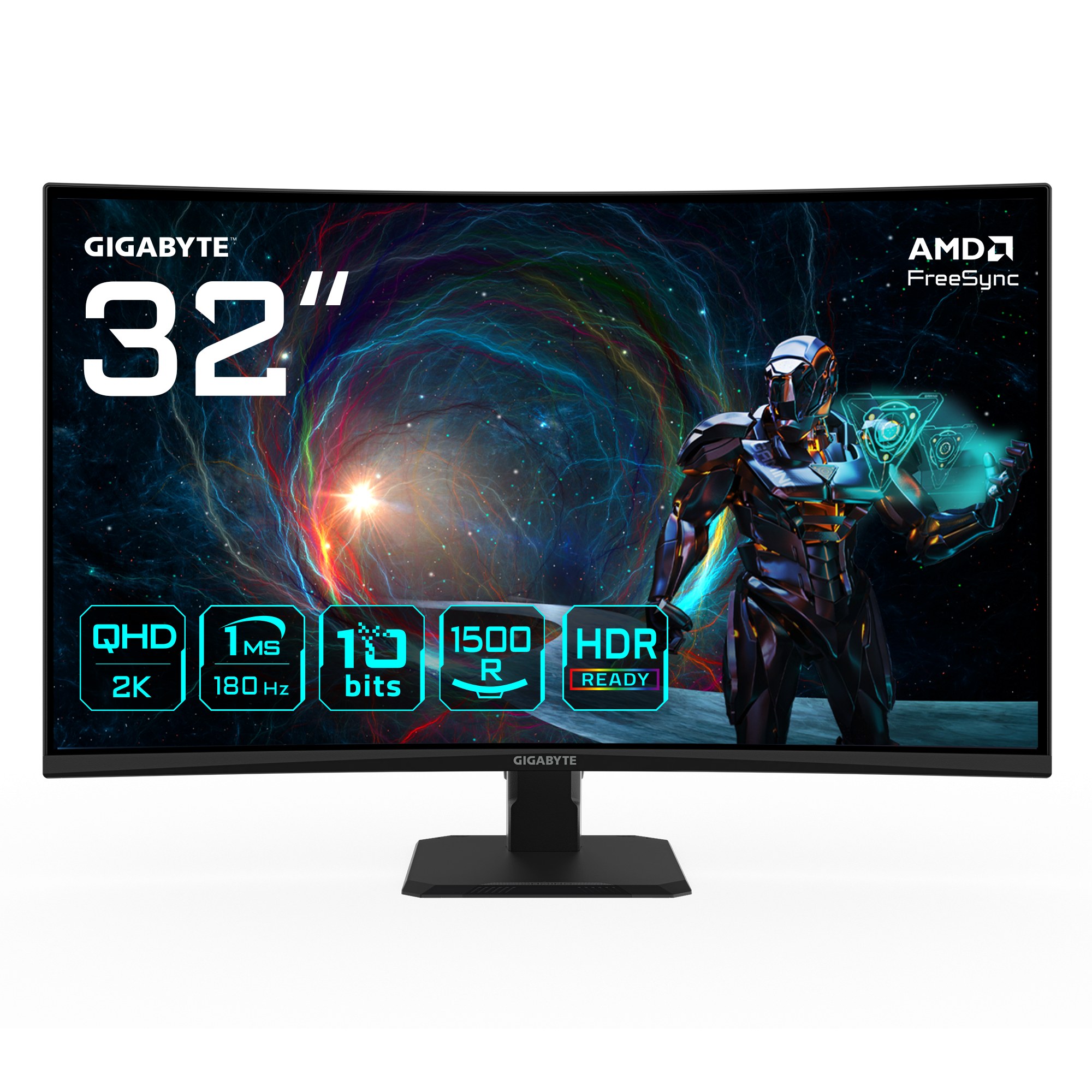 Monitor GIGABYTE GS32QCA 31.5" Curvo QHD 2560x1440 180Hz VA Negro