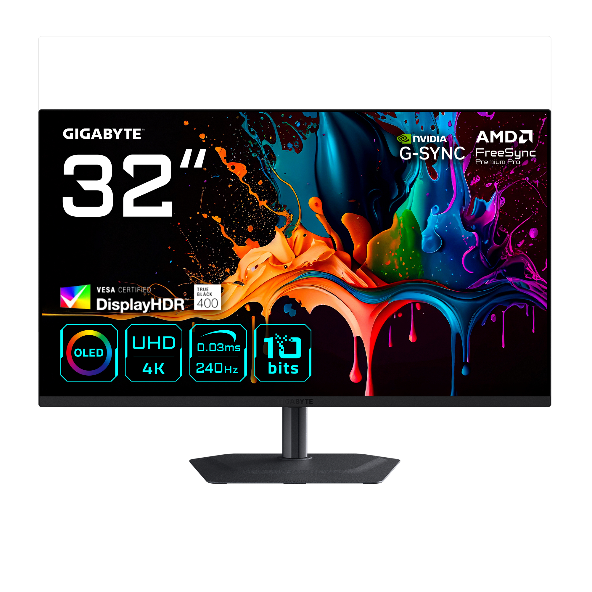 MONITOR GIGABYTE 32" MO32U2,3840X2160 (OLED UHD),0.18PP,1000:0,03MS,165HZ,2HDMI+