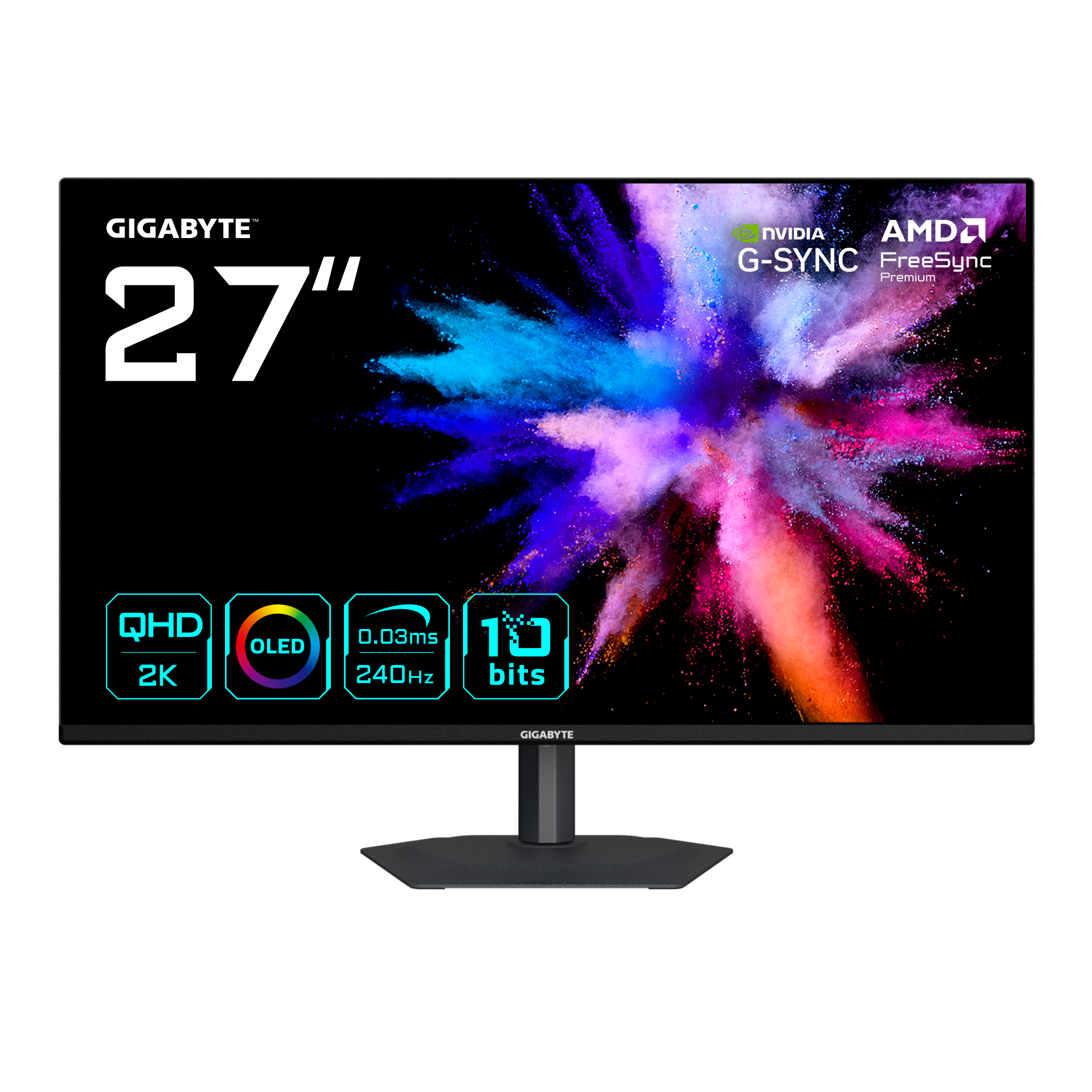 GIGABYTE GO27Q24A Monitor Gaming OLED 27” 2K QHD - 2560 x 1440, 240Hz, 0.03ms, 4