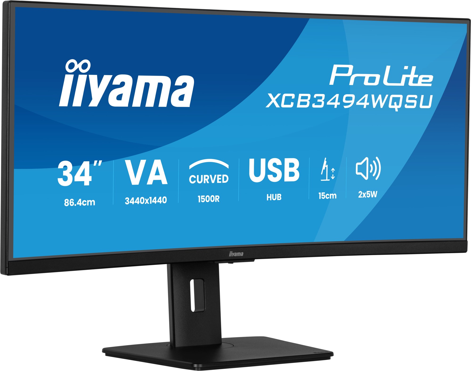 Monitor Iiyama ProLite XCB3493WQSU 34" UWQHD 3440x1440 120Hz VA Curvo 1500R Negro