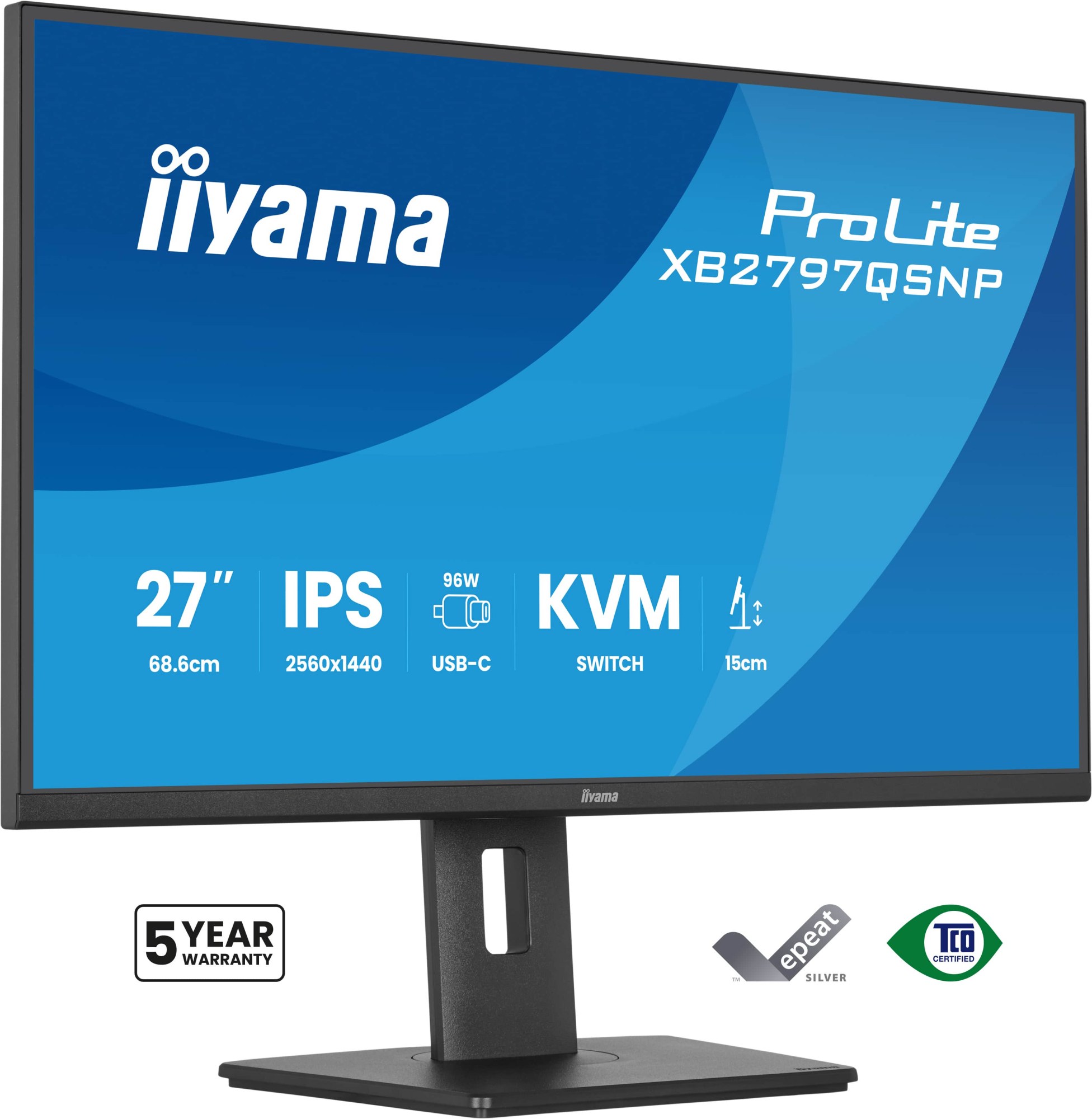 Monitor Iiyama ProLite 27" QHD 2560x1440 75Hz IPS Negro