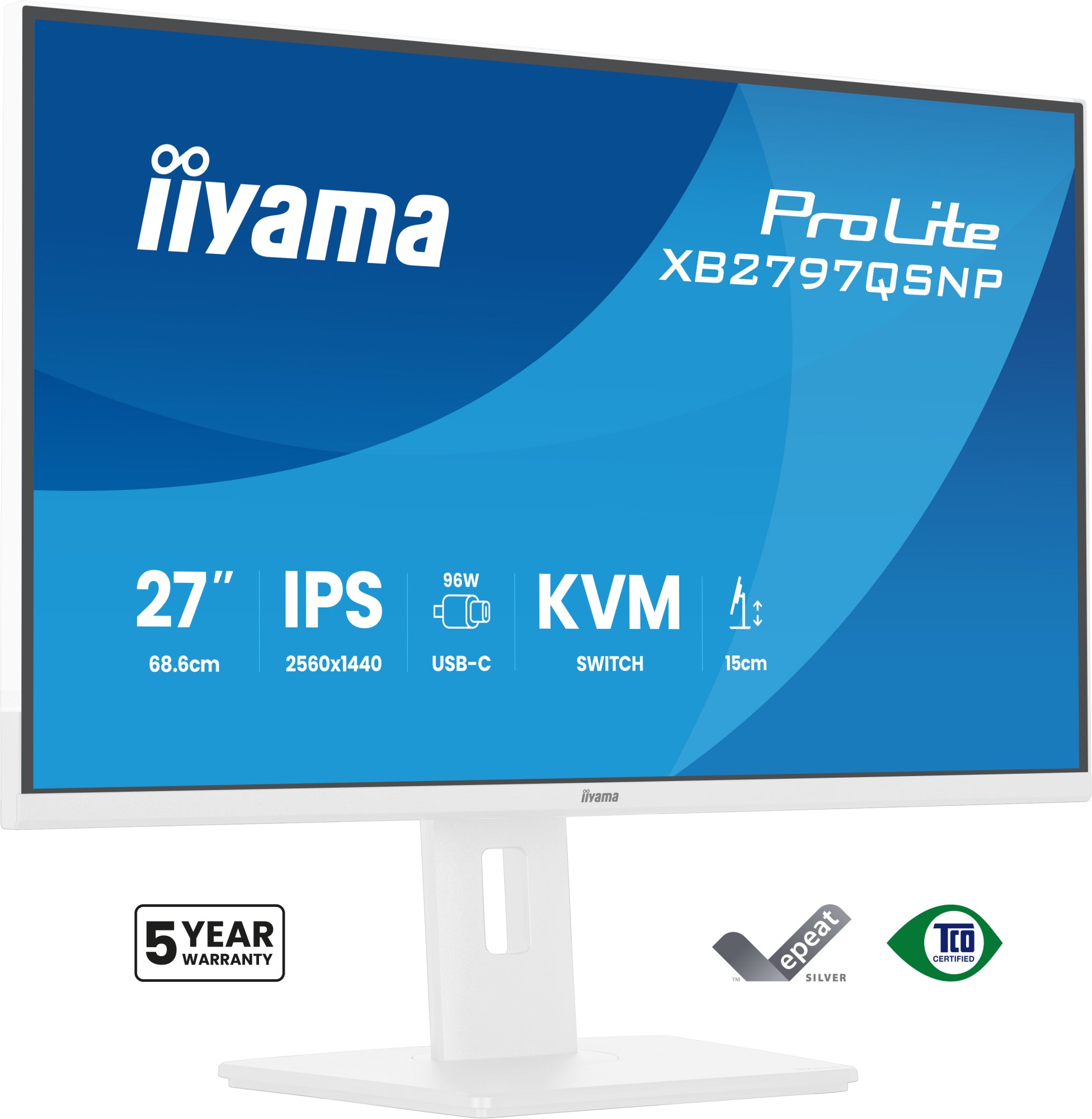 Monitor Iiyama ProLite XB2797QSNP-W1 27" QHD 2560x1440 IPS 75Hz Blanco