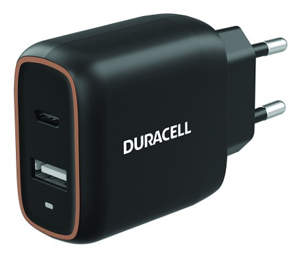Cargador de pared Duracell Power Wall Charger USB-C USB-A 20W