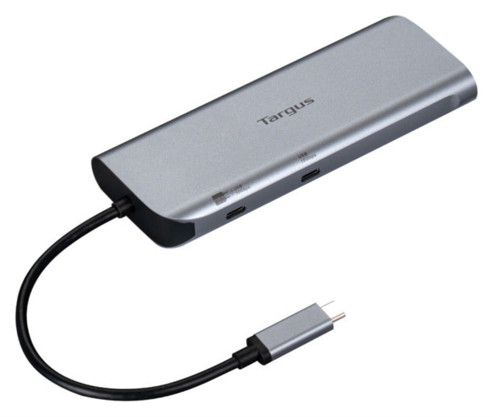 Docking station Targus USB-C doble HDMI Gigabit Ethernet 140W Gris
