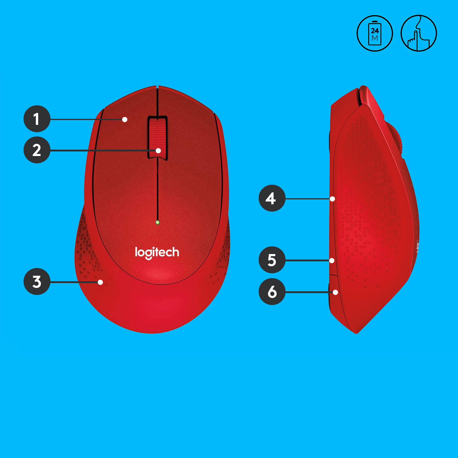 Ratón Logitech M330 Inalámbrico Rojo