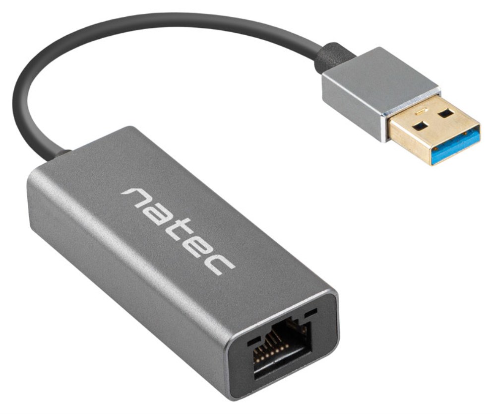 Hub USB NATEC Cricket USB 3.2 Gen 1 Type-A 1 puerto Ethernet Negro