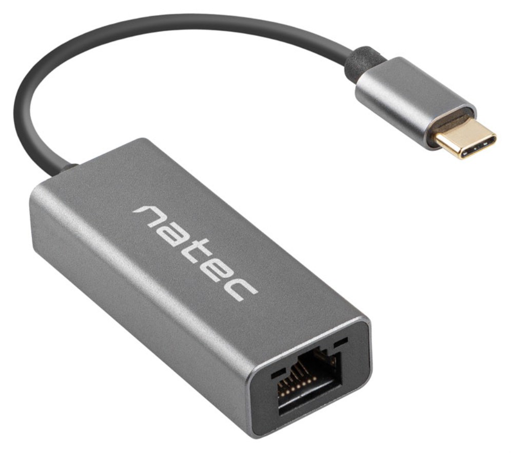 Hub USB NATEC Cricket USB 3.2 Gen 1 Type-C Ethernet RJ-45 Gris