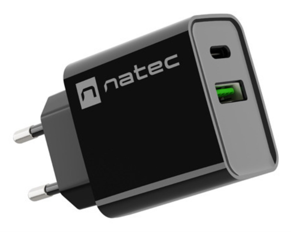 Cargador de pared Natec RIBERA Universal USB-C Negro 20W