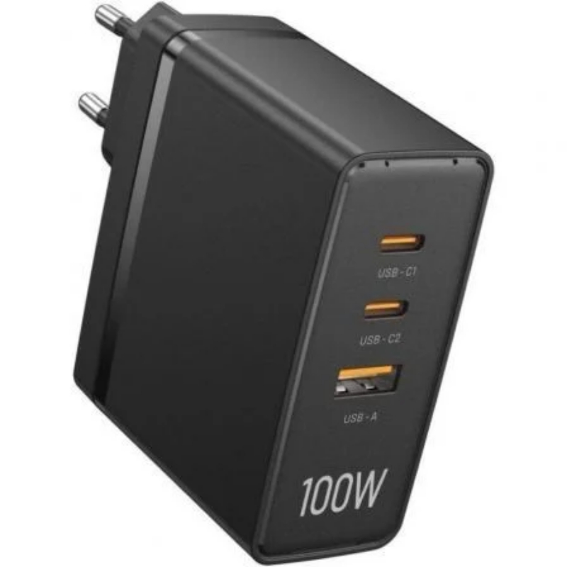 CARGADOR PARED 100W 2xUSB-C/USB-A NEGRO VENTION
