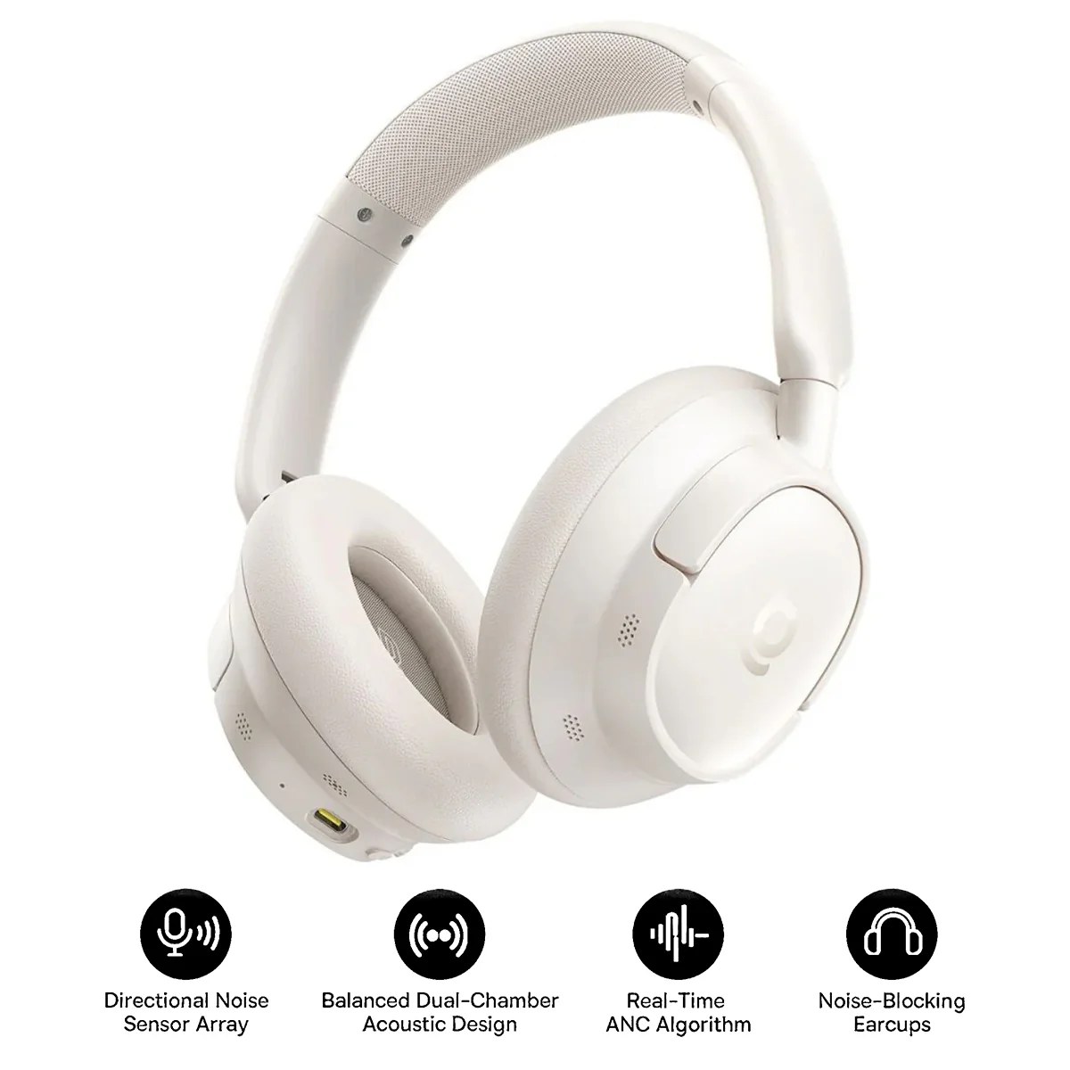 Auriculares Baseus BASS BH1 NC Diadema Crema