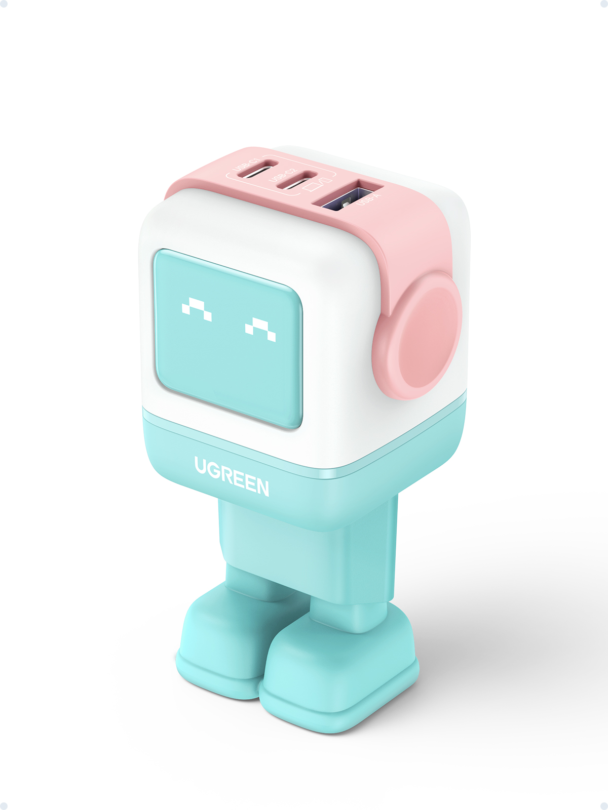 Cargador para portátil Ugreen UNO RG USB-C USB-A Rosa