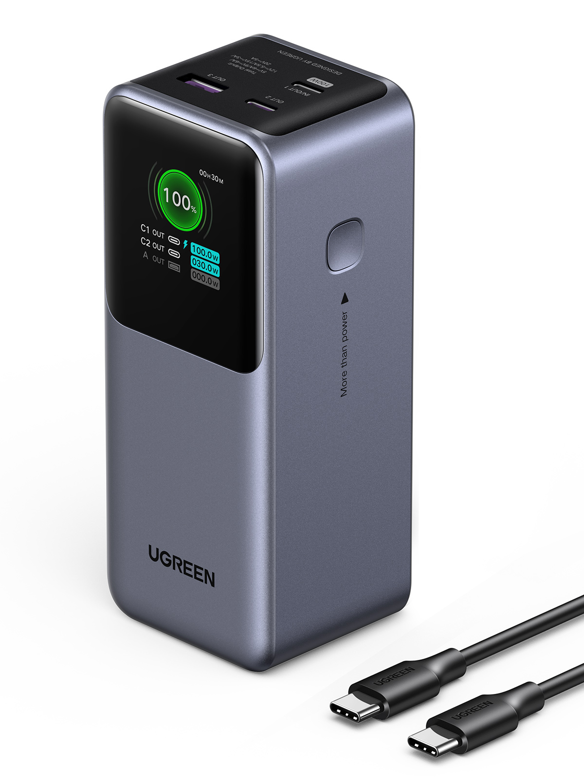 Batería externa Ugreen Nexode 130W USB-C Gris