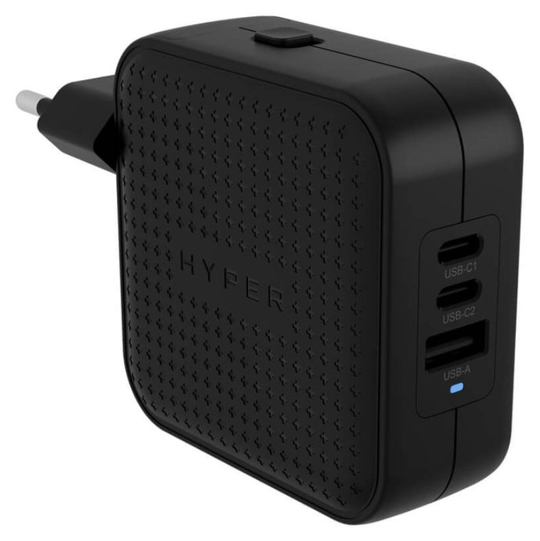 Cargador de pared Hyper HJ1003BKWWGL USB-C USB-A Negro 70W