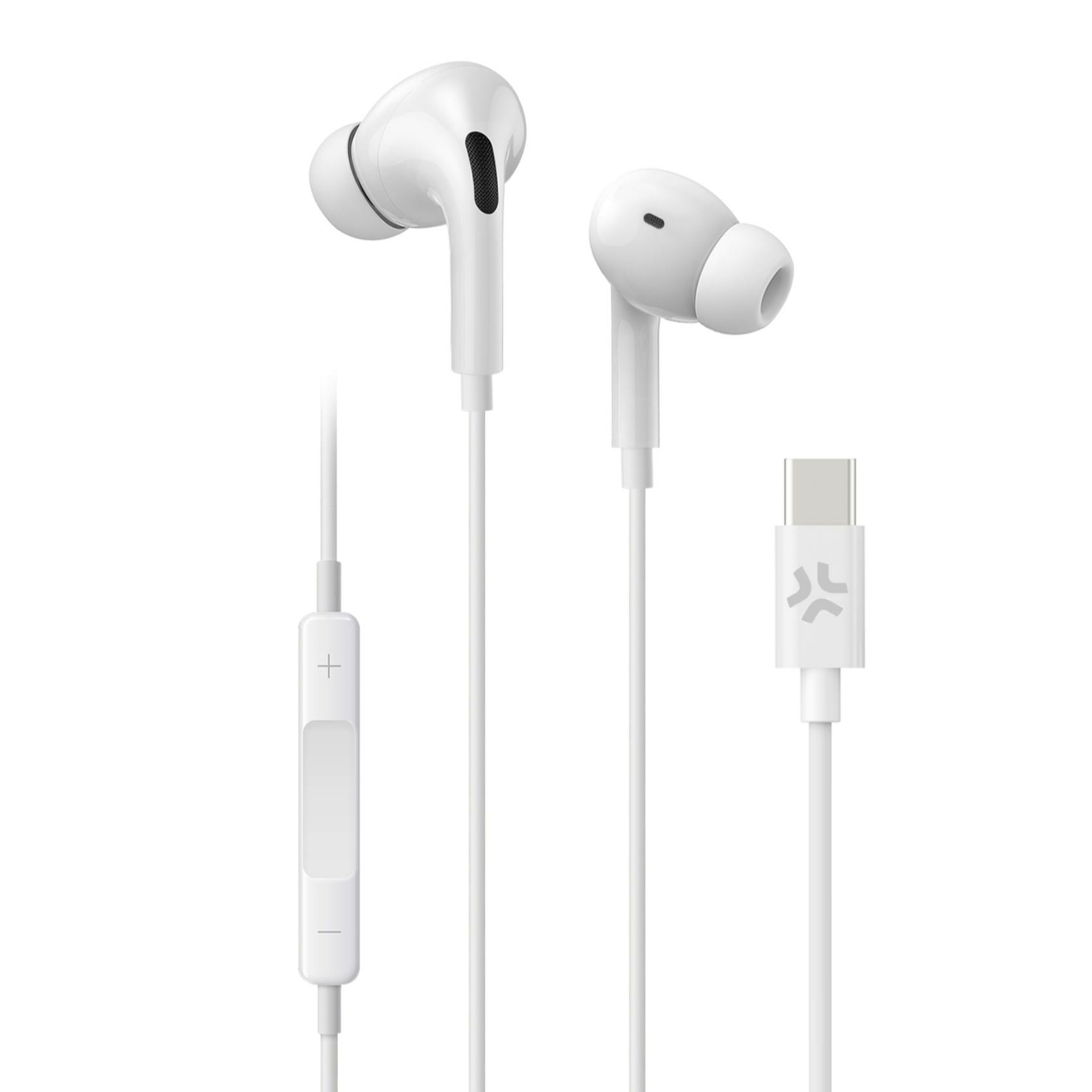 Auriculares Celly UP1200 Intraurales con cable USB-C Blanco