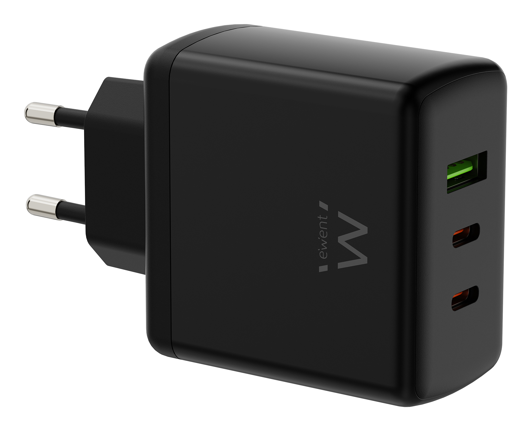 Cargador de pared Ewent EW1331 USB-C USB-A Negro 65W