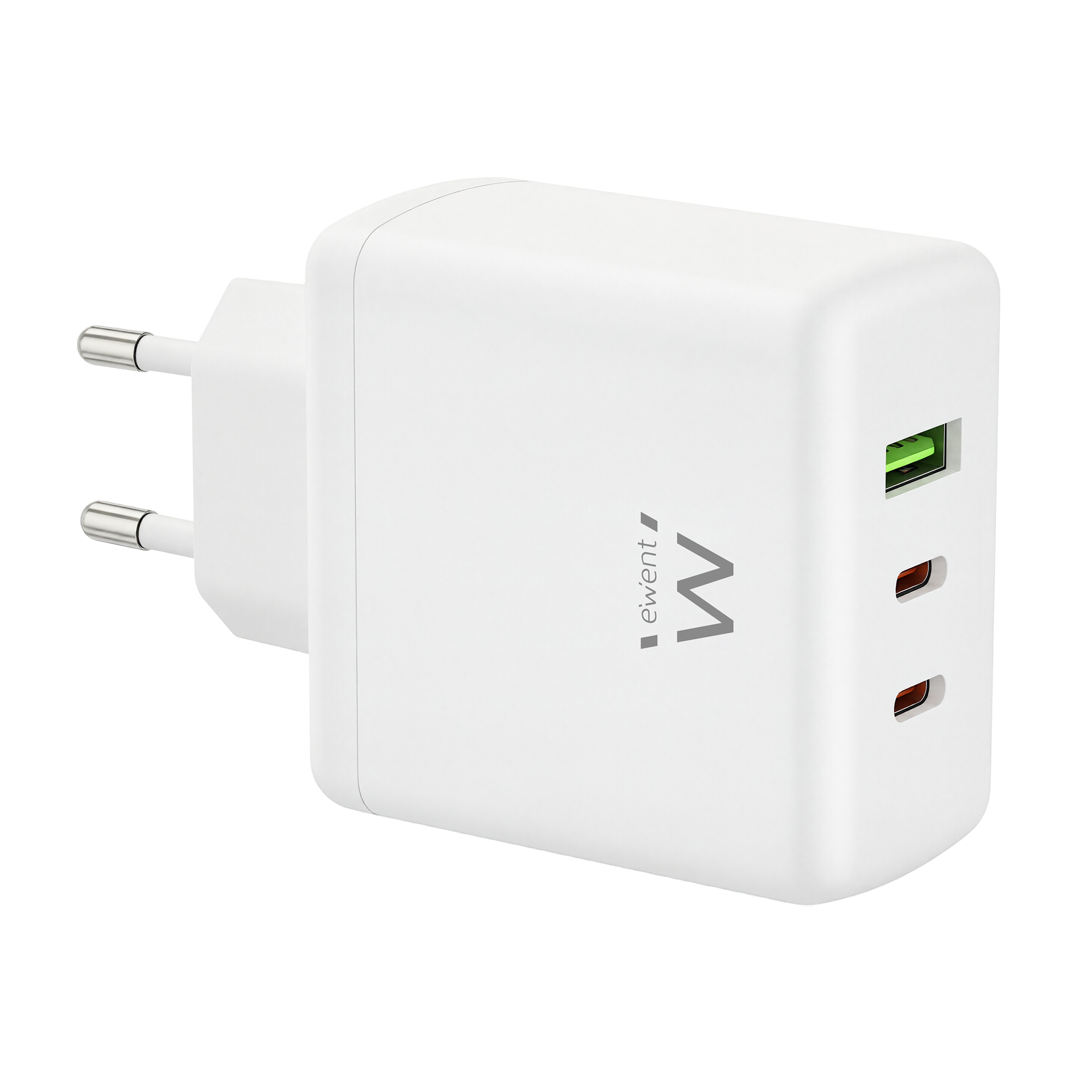 Cargador de pared Ewent EW1333 USB-C USB-A Blanco 65W