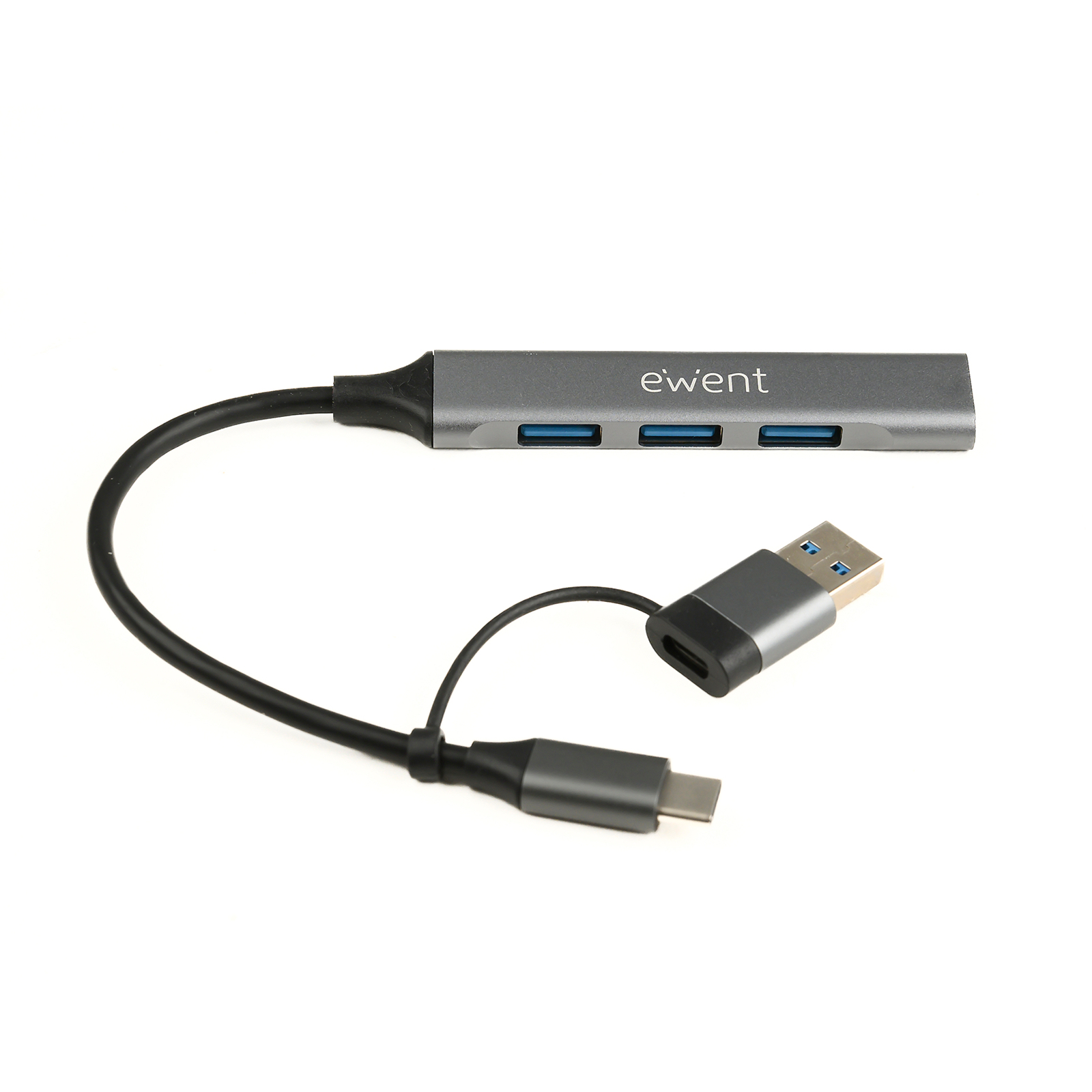 Hub USB EWENT EW1154 USB-C 4 puertos USB-A 3.2 Gen 1 Gris