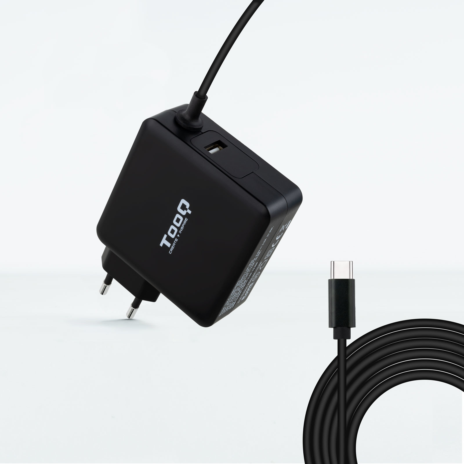 Cargador para portátil Tooq TQLC-USBC65PD USB-C Negro 65W