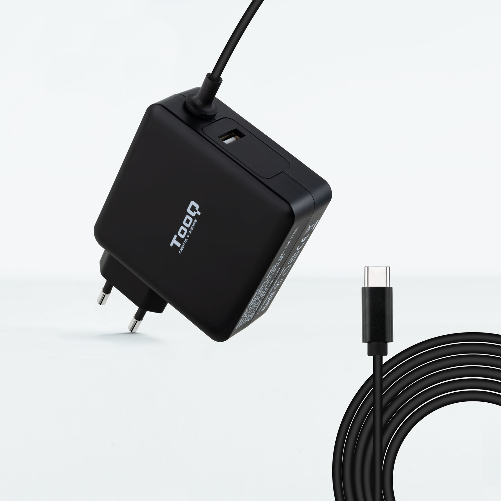 Cargador para portátil Tooq TQLC-USBC90PD USB-C Negro 90W