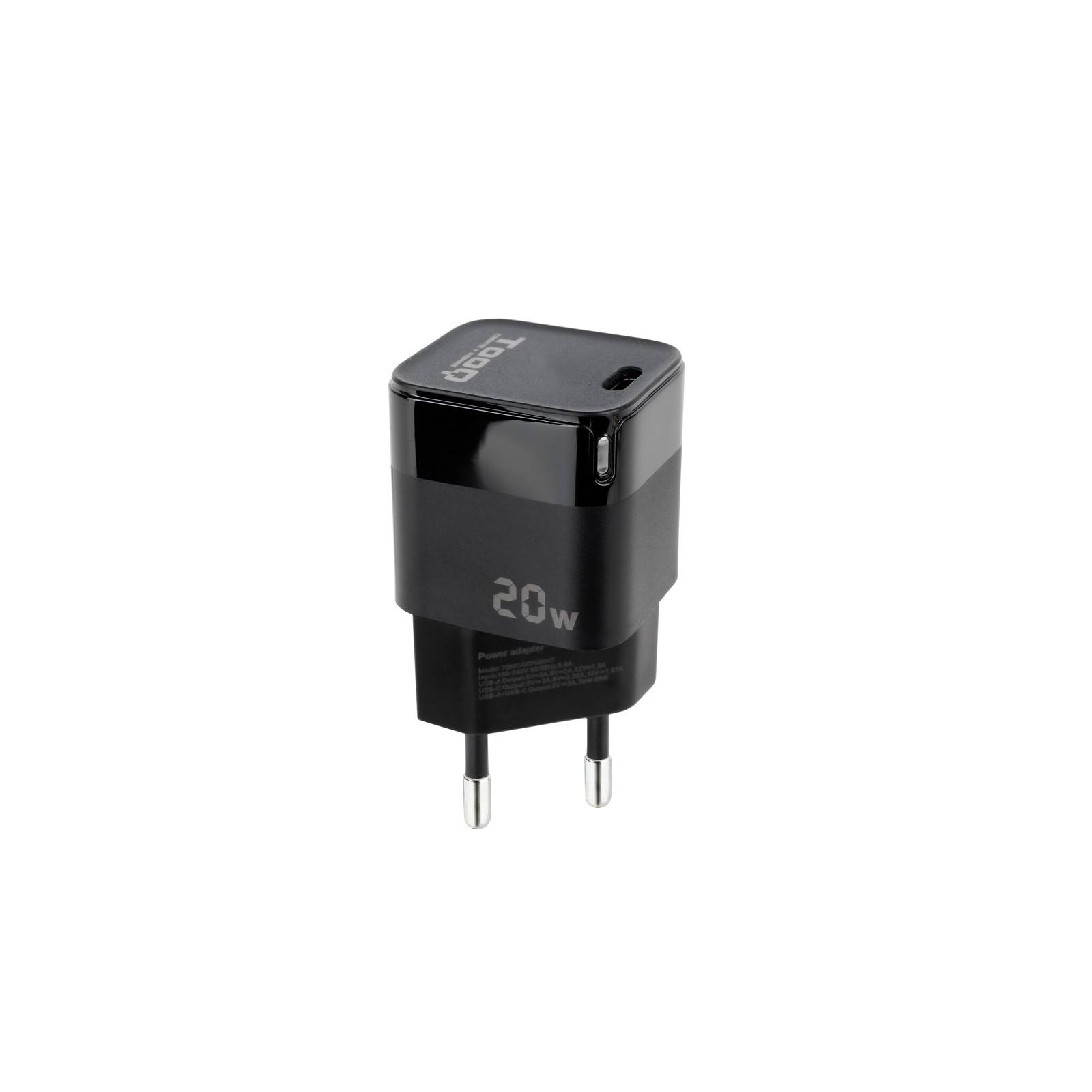 Cargador de pared Tooq TQWC-PD20 USB-C Negro 20W