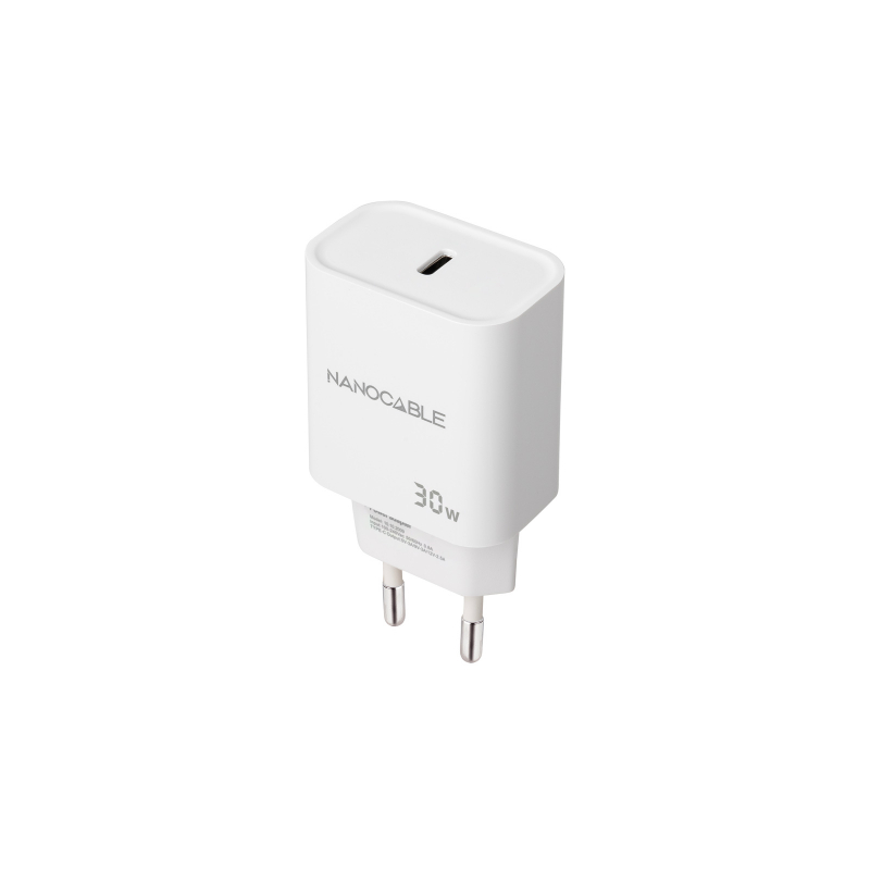 Nanocable Cargador pared USB-C PD 30W Blanco