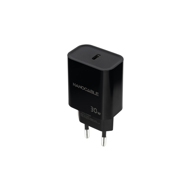 Nanocable Cargador pared USB-C PD 30W Negro